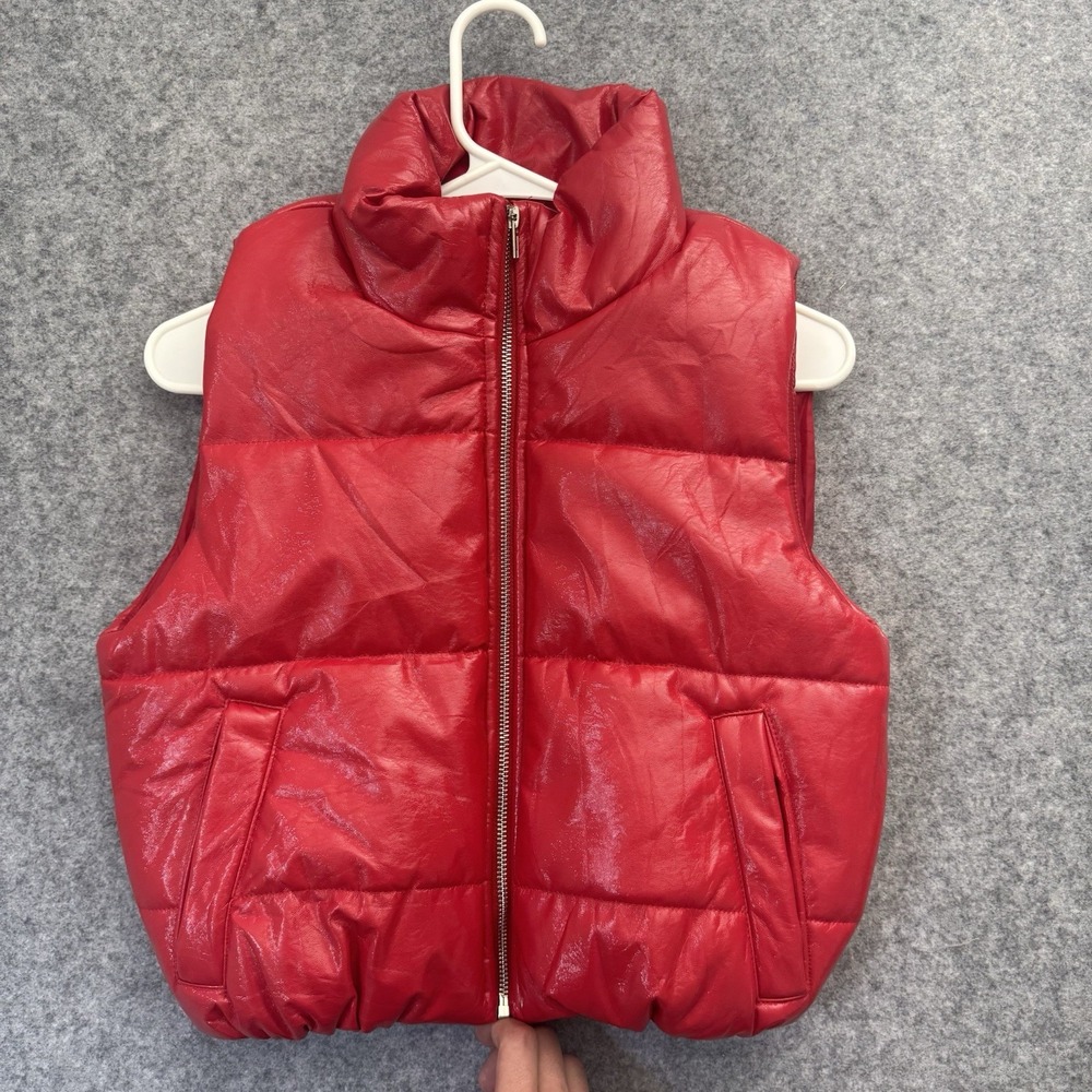 Ambiance Cropped Vest Women's Small Red Y2K